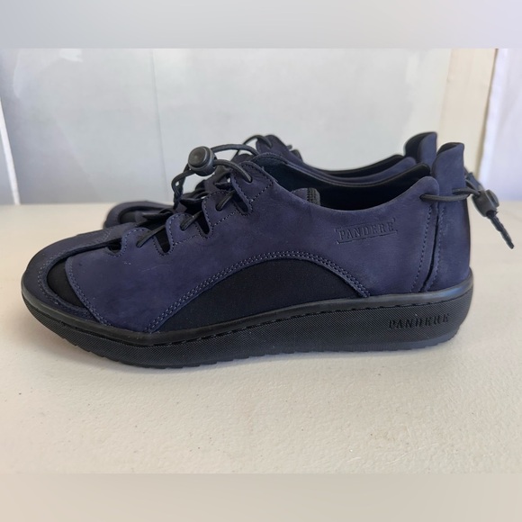 Pandere Adjustable Comfort Sneakers Navy Leather Size 9 Wide Fit Orthopedic Shoe - Picture 2 of 6